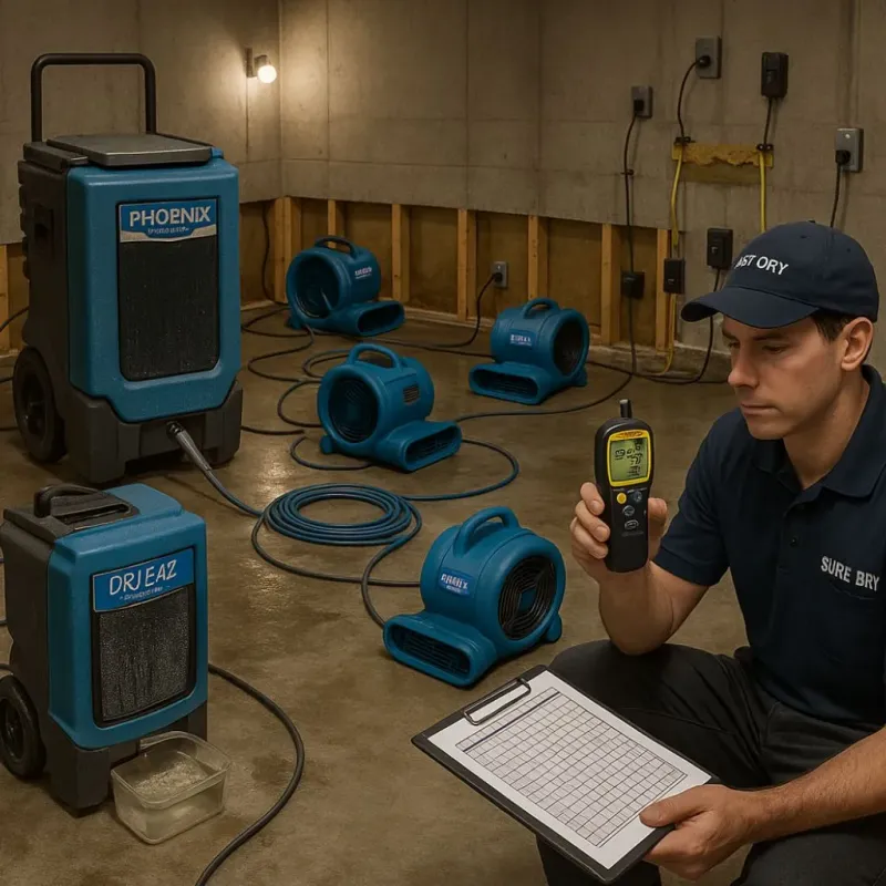 Structural Drying and Dehumidification process in Lewiston, MI
